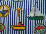 Boats Design Flannel Fabric