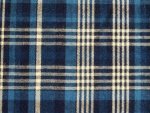 Navy Blue and White Plaid Fabric