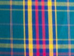 Teal and Red Plaid Fabric